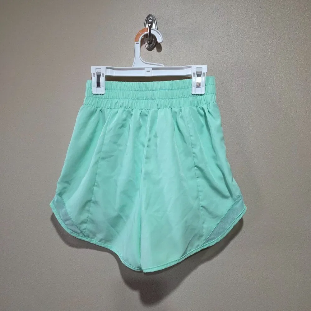 Mint Green Athletic Running Shorts High Rise Elastic Waist Activewear NWOT S